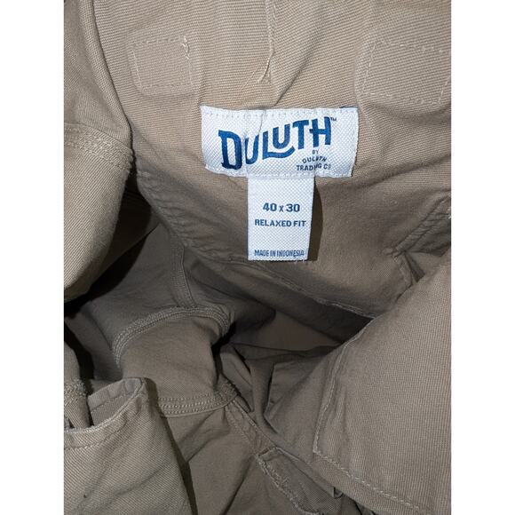 Duluth Trading Co Flex Fire Hose Cargo Pants Men's 40x30 Relaxed Fit Tan Work - Picture 13 of 14